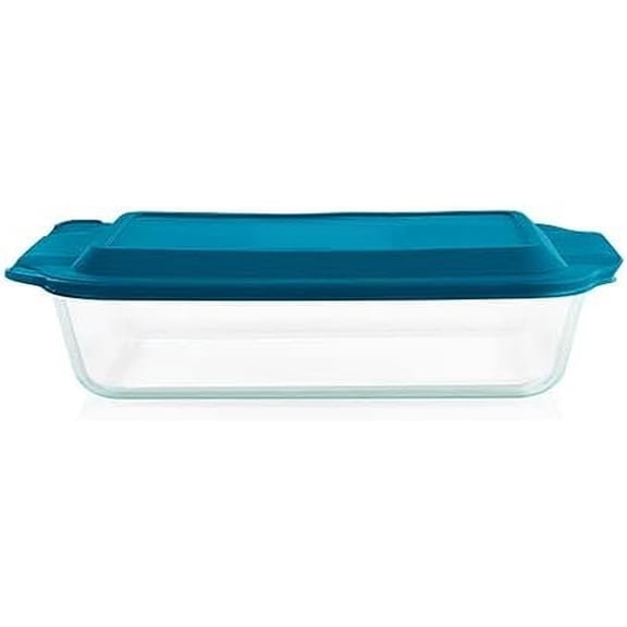 Deep 9x13-Inch Glass Baking Dish with Lid, Deep Casserole Dish, Glass Food Container, Oven, Freezer and Microwave Safe, Clear Container
