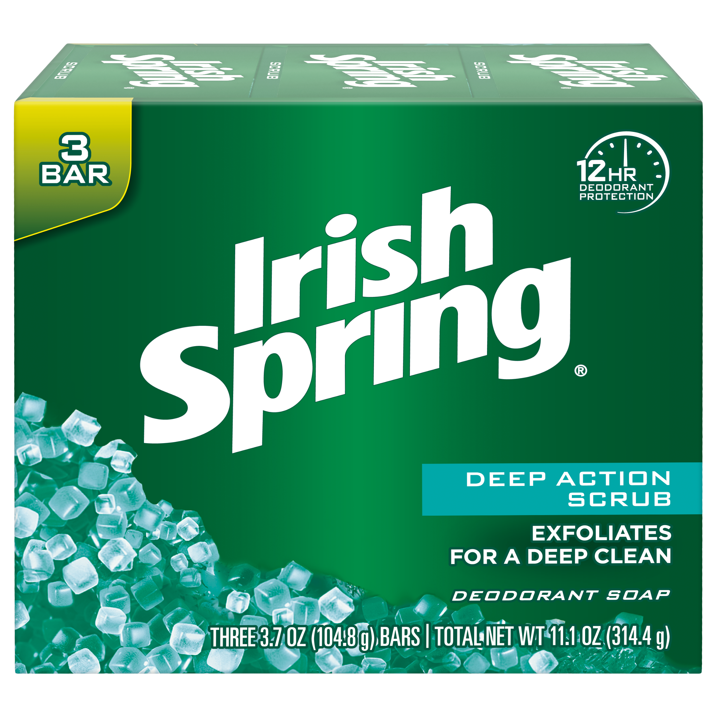 Deep Action Scrub Deodorant Soap by Irish Spring, 3 Ct - image 1 of 4