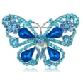 thumbnail image 1 of Deep Aqua Blue Sapphire Crystal Rhinestone Fairytale Butterfly Insect Brooch Pin, 1 of 1