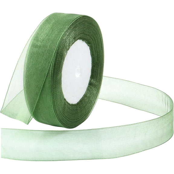 Deep Army Green color Polyester 4cm X 45m Ribbon for Gift Wrap Ribbons, Flower Fabric for Wedding Invitations, Bridal Bouquets, Party Decoration Gift Wrapping Bow Making