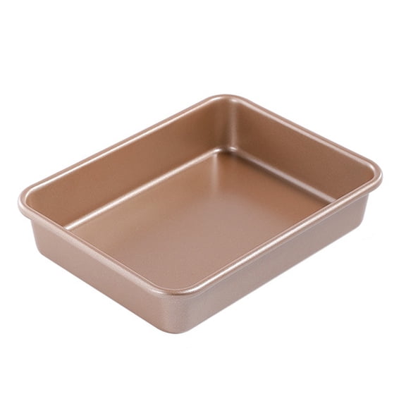 Deep Baking Pan Non-stick Rectangular Cake Pan Metal Oven Tray Ideal for Lasagna and Brownie Baking Stackable Multi-Layer Baking Pan Gold Finish
