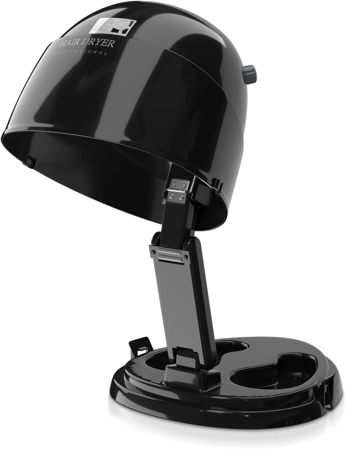 Deep Beauty Ionic Hooded Hair Dryer, 1875W Bonnet, 3 Heating Settings, Sit Under for Home and Salon, Portable & Collapsible, Height Adjustable (BLACK)