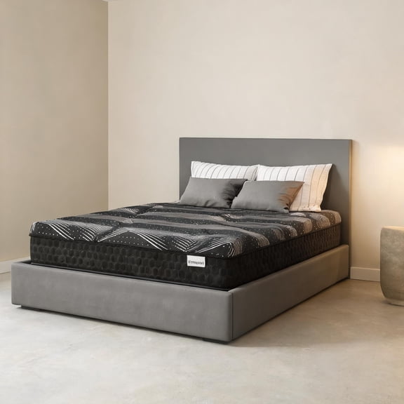 Deep Black Copper-Infused Memory Foam Hybrid Mattress for Cool, Pressure-Relieving Sleep, Medium Feel, Queen