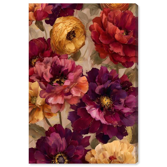 Deep Blossoming Floral Canvas Print Autum Art by Art Remedy, Gallery Wrapped, 10 x 15