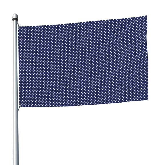 Deep Blue And White Dots Flag 5x8 Ft Print Vivid Color Light-Weighted Flags With Grommets