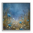 thumbnail image 1 of Deep Blue Botanical Meadow Grass Landscape Painting Gray Framed Art Print Wall Art, 1 of 7