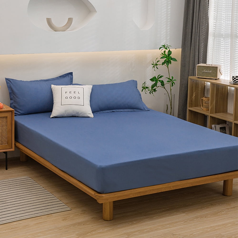 Deep Blue Fitted Sheet, Extra Deep Pocket, Soft Bedding, 1 Sheet Only