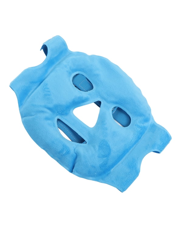 Deep Blue Gel Bead Face Cover for Hot Cold Therapy, Reusable Stress Relief Mask