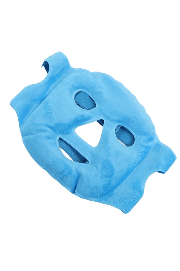 Deep Blue Gel Bead Face Cover for Hot Cold Therapy, Reusable Stress Relief Mask