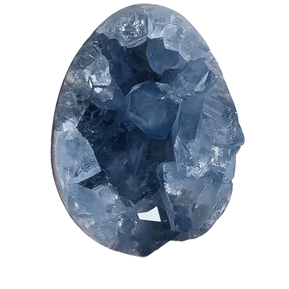 Deep Blue Lapis Lazuli Dinosaur Egg Geode - 2.56x3.35 Inch Deep Blue Crystal for Decoration, Meditation & Collection (1.1 lb)