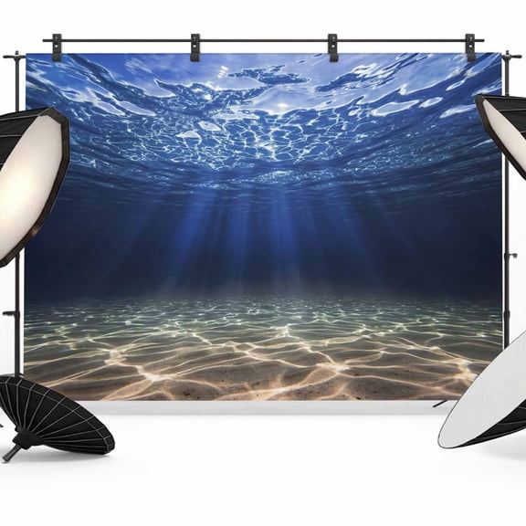 Deep Blue Ocean Photography Backdrop 7x5FT, Underwater World Clear Water Ripple Sunlight Photo Backdrops, Background for Photography Studio Photo Studio Background, Back Drop for Photoshoot