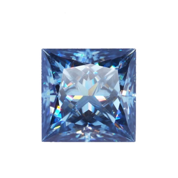 Deep Blue Princess Cut Moissanite Stones