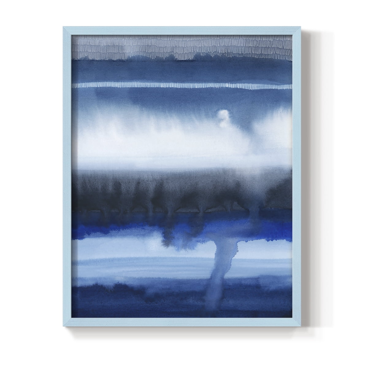 Deep Blue Shore I Framed Print in Blue Solid Wood Framed Print No Nail Hanging