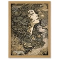 thumbnail image 1 of Deep Breath In Conceptual Art Woman Illustration Artwork Framed Wall Art Print A4, 1 of 4