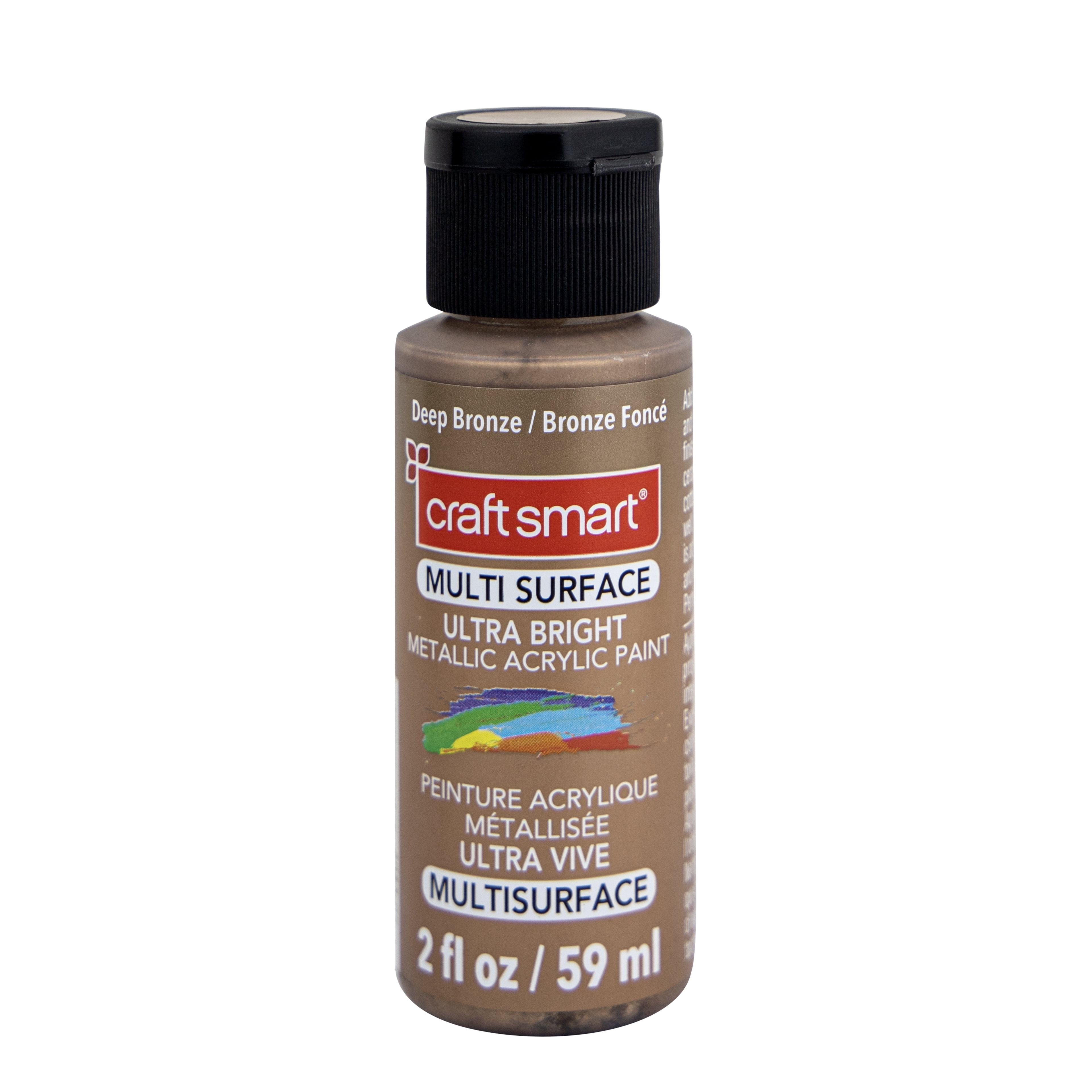 Craft Smart Deep Bronze Premium Ultra Bright Metallic Paint - Multi-Surface Shimmer Finish for Art, Crafts & Decor, 12 Pack
