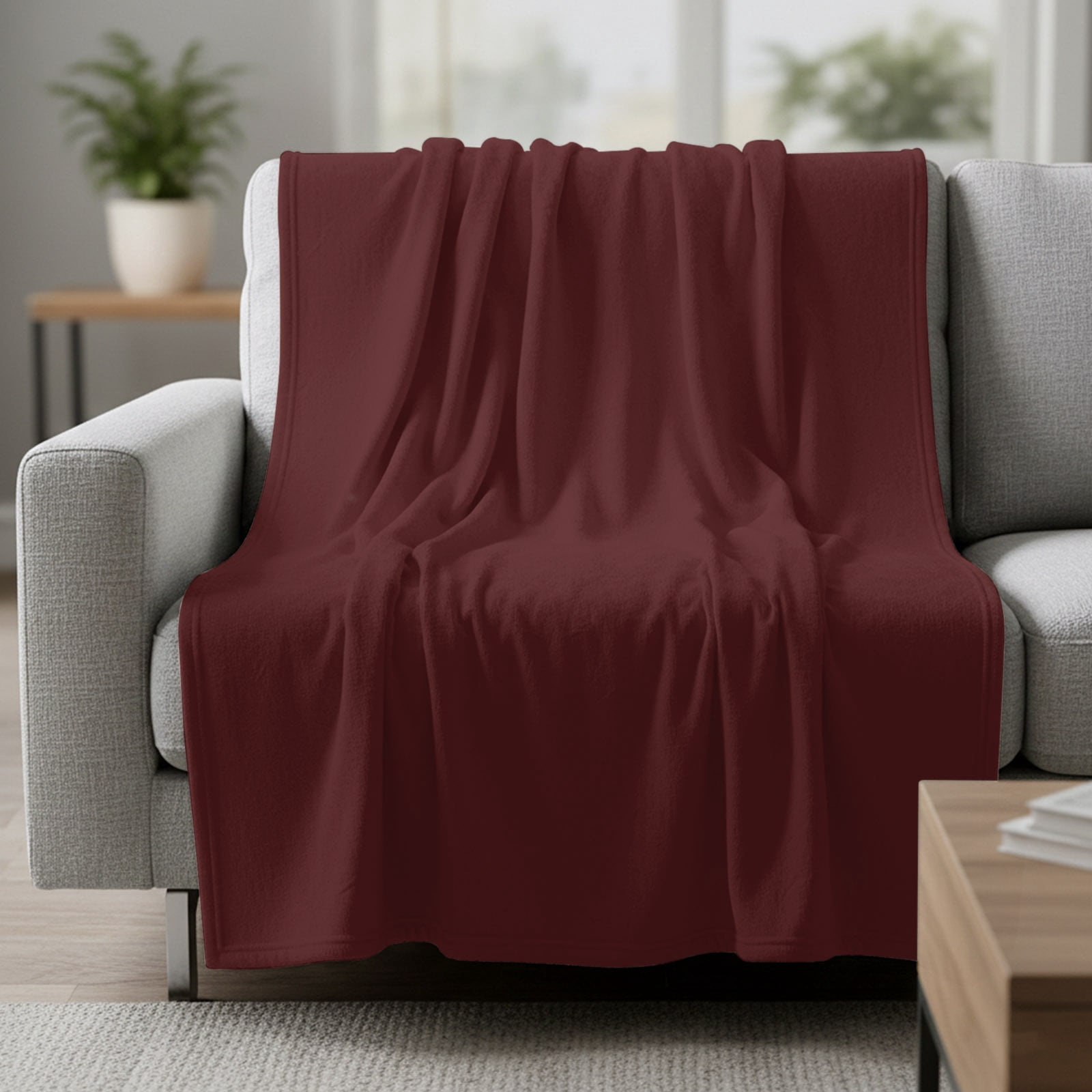 Deep Throw Toy Deep Brown Fleece Blanket, Brown Solid Color Background Autumnal ...