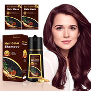 Deep Burgundy Hair Dye Shampoo 3 in 1, Instant Hair Color Shampoo with Hair Masks, Champu Para Pintar el Pelo for Women Men 500Ml