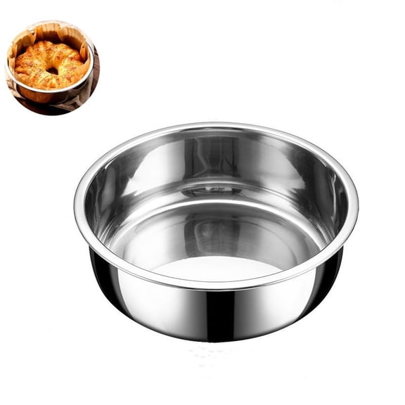 Deep Cake Pan Set, 6'' x 2.1'' Stainless Steel Round Baking Pans, for Birthday Wedding Christmas, Non Toxic & Healthy, One-piece Construction & Deep Side, Oven & Dishwasher Safe