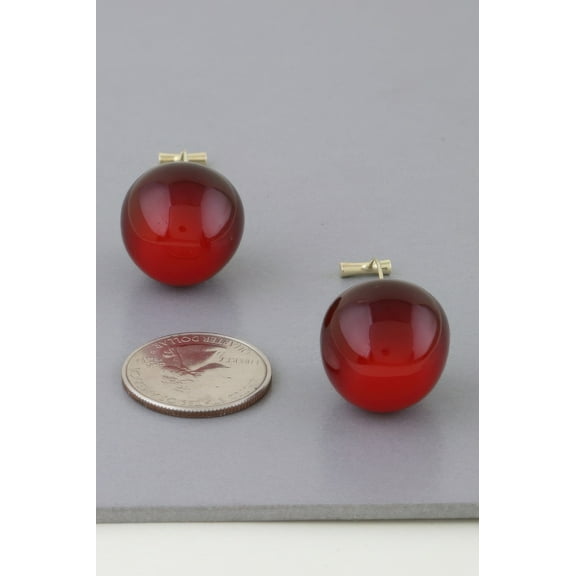 Deep Cherry Stud Earrings