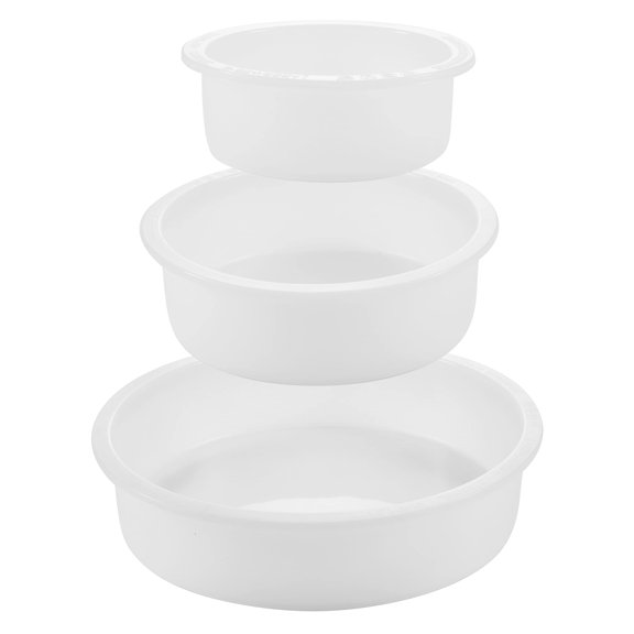 Silicone Resin Molds for Flowers, 3-Piece Deep Circle Molds 8" 6" 4" x 2" Height, Epoxy Casting, Memory Preservation, Craft Projects, White