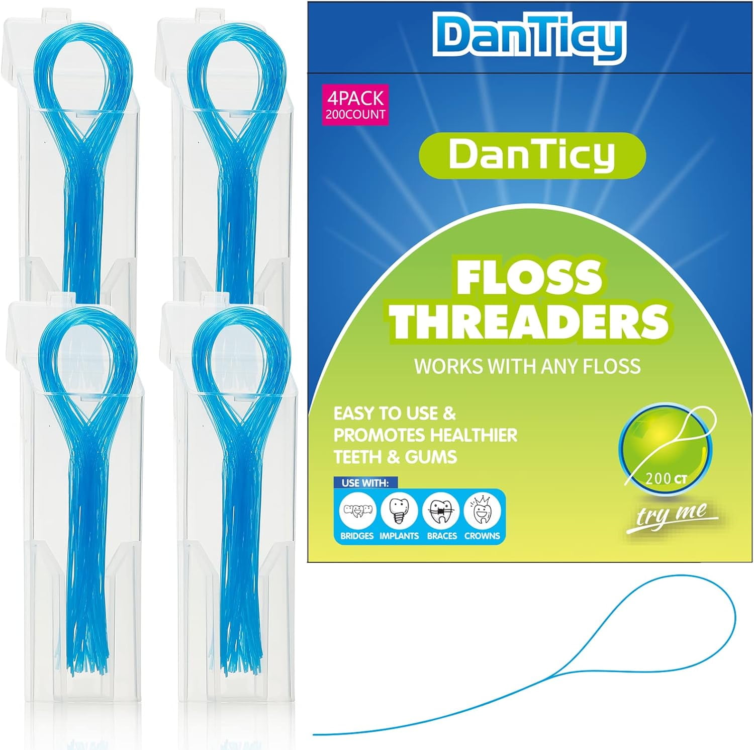 Deep Clean Dental Floss Threader for Braces, Bridges, and Implants
