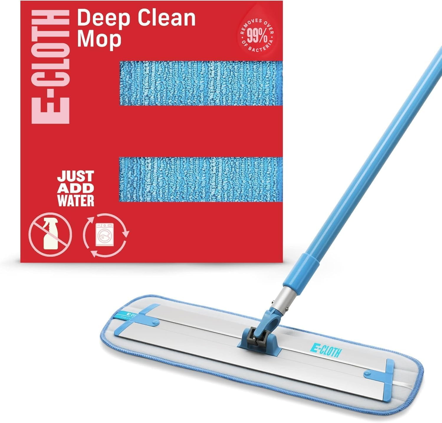 Deep Clean Microfiber Mop - Reusable Mop Pad for Home Cleaning, Hard ...