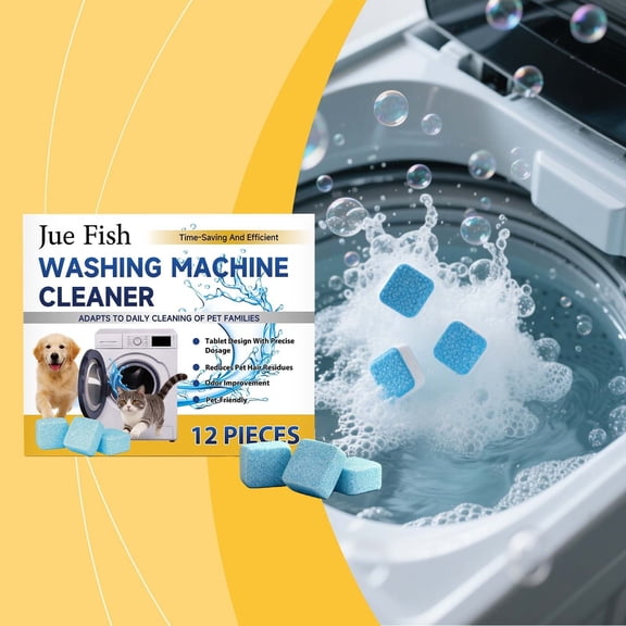 Deep Cleaning Washing Machine Cleaner, Removes Pet Odor & Hair Build-Up, Descaling & Deodorizing for Front & Top Load Washers
