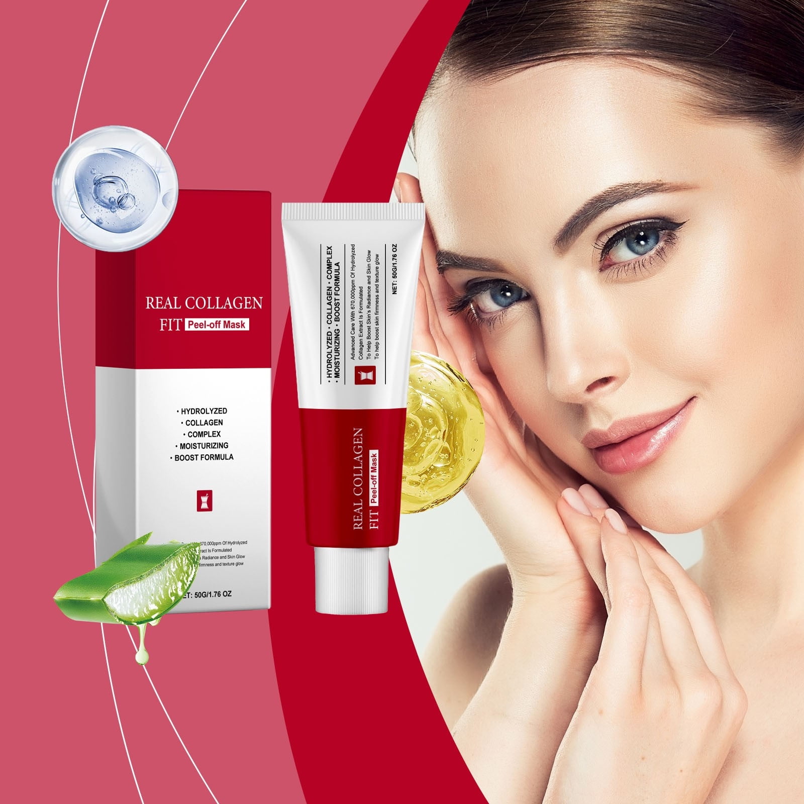 Deep Collagen AntiWrinkle Lifting Mask Facial sheet masks with low molecular weight collagen