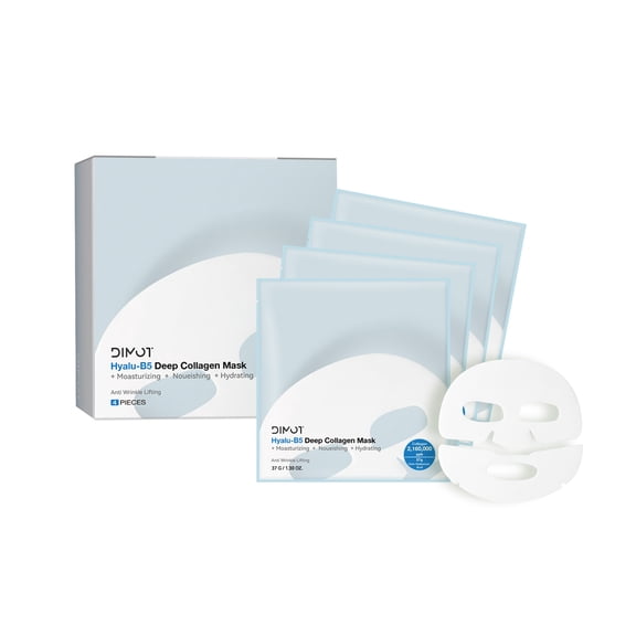 Deep Collagen Anti-Wrinkle Overnight Mask Bio-collagen Hydrogel Mask Korean Skincare Facial sheet masks for lifting, firming, and Elasticity Improvement (Hyalu-B5 Mask)
