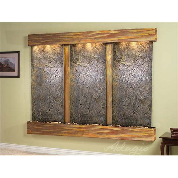 Deep Creek Falls Square Rustic Copper Green Featherstone Wall Fountain