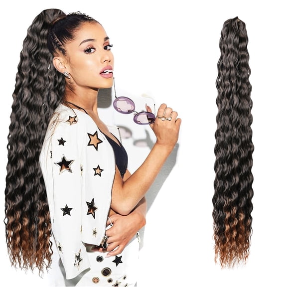 Deep Curly Human Hair Bundle - Water Wave Brazilian Virgin Hair, Double Weft Hair Extensions, Soft & Silky Full Weave, True to Length, Natural Shine, 1 Bundle, Wet and Wavy