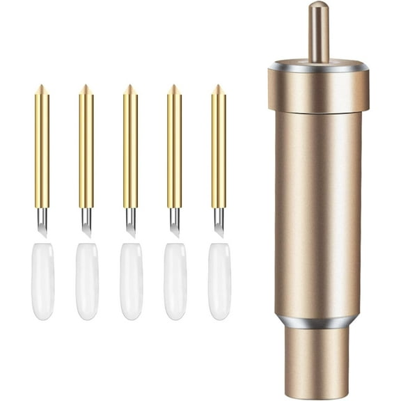 Deep Cut Housing +5 Pcs Deep-Point Blade, Replacement Deep Cut Blade Suitable for Explore Air One/Air/Air 2/ Air 3 / Maker/Maker 3 Cut Materials Up to 1.5mm Thickness, for Personalized Crafts