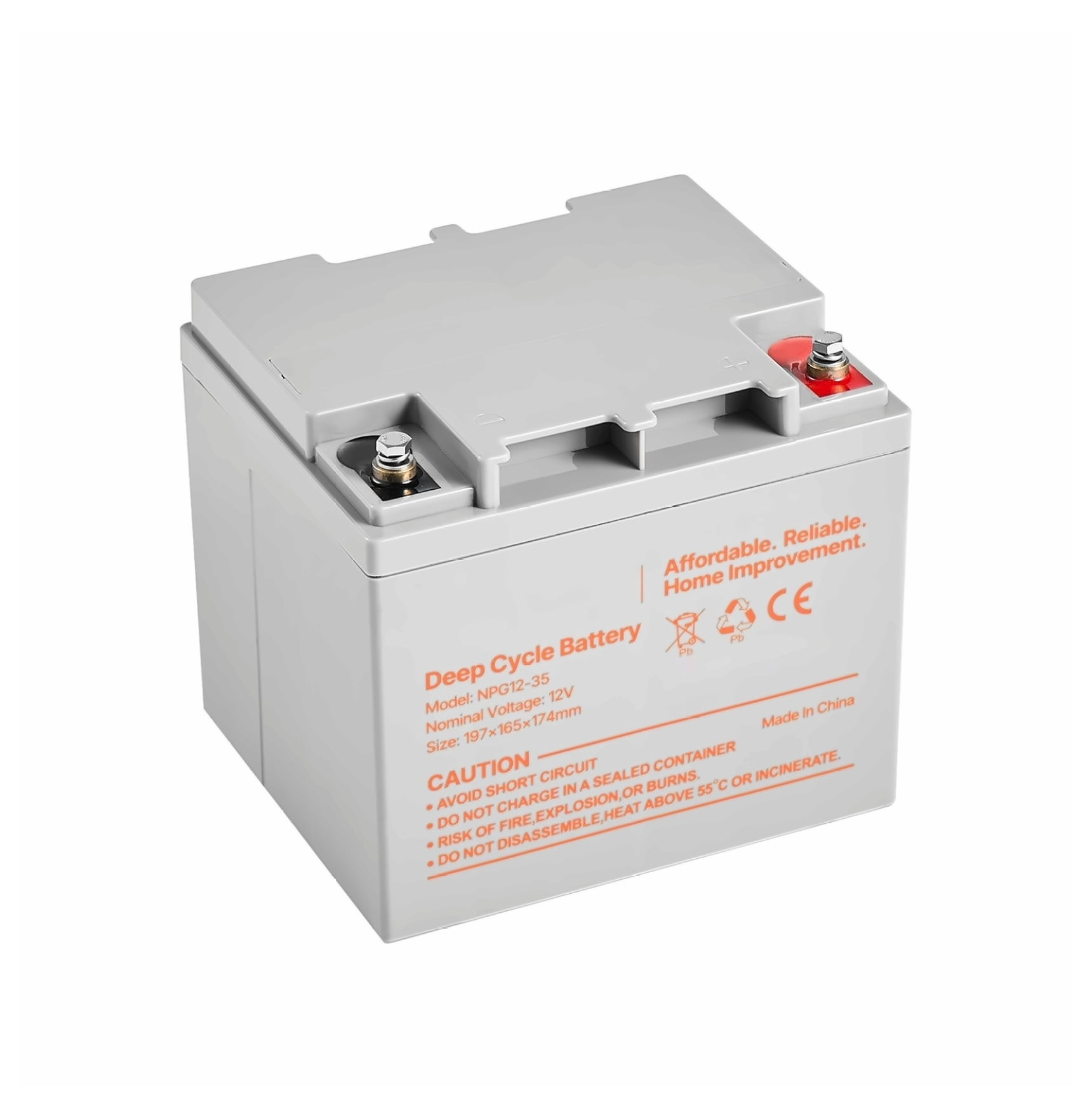Deep Cycle Battery 12V 35Ah (2-Pack), Sealed Lead Acid, Rechargeable - Scooter, Wheelchair, Solar, Home Energy Storage