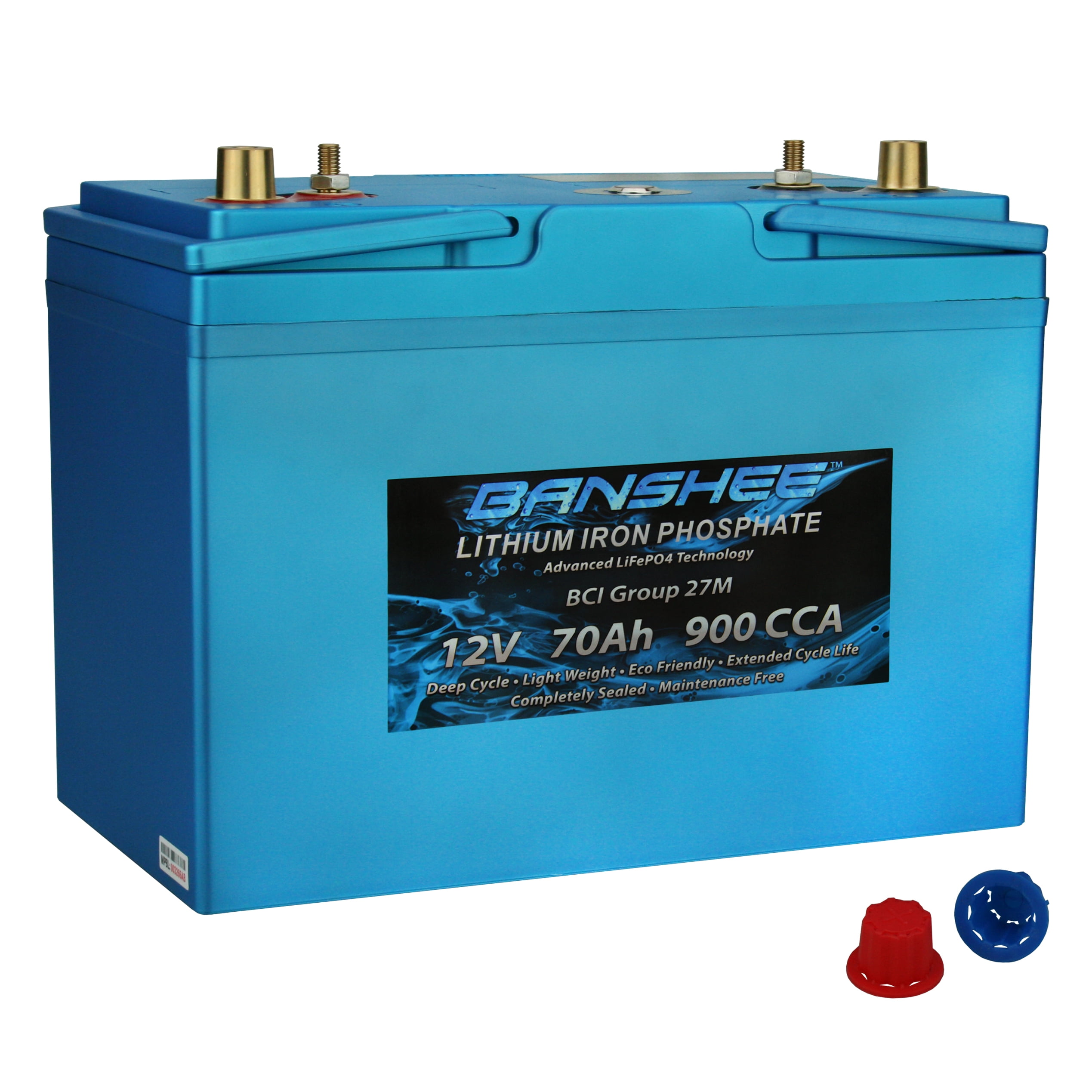 Deep Cycle Lithium Ion Marine Battery Group 27 Dual Terminal Replaces Optima D27M Blue Top 900CCA