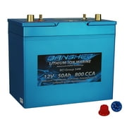 Banshee Deep Cycle Lithium Ion Marine Boat Starting 12V Vehicle Battery 800CCA Dual Terminal Marine