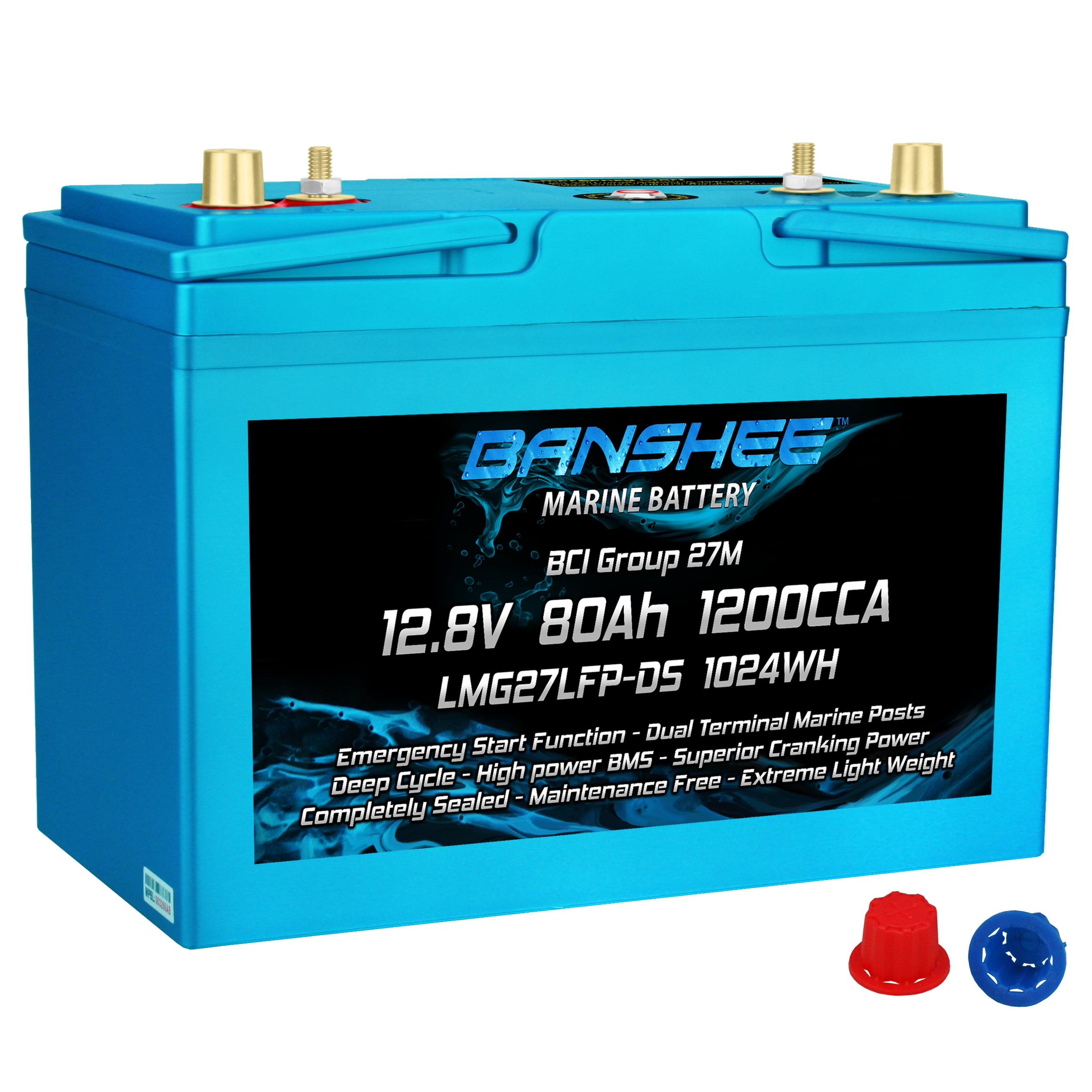 Deep Cycle Lithium-Ion Marine Boat Starting Battery Replaces D27M