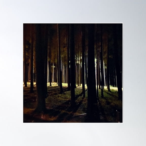 Deep Dark Forest Poster Wall Art, Modern Wall Decor, 16x16 UNFRAMED