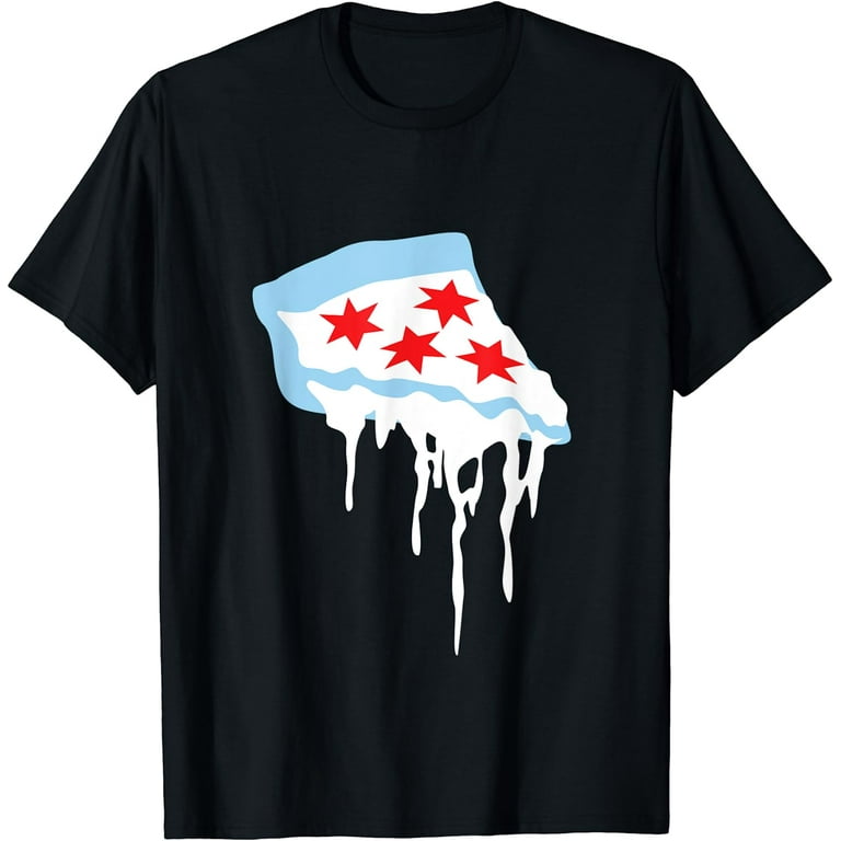 Deep Dish Chicago T-Shirt- The Chicago Flag As Pizza Deep Dish Chicago T-Shirt- The Chicago Flag As Pizza