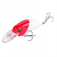 thumbnail image 1 of Deep Diving Crankbait Fishing Lure, Floating Rattling Hard Bait with 3D Eyes and Dual Treble Hooks for Bass, Red White, 4.33 Inch, 1 of 5