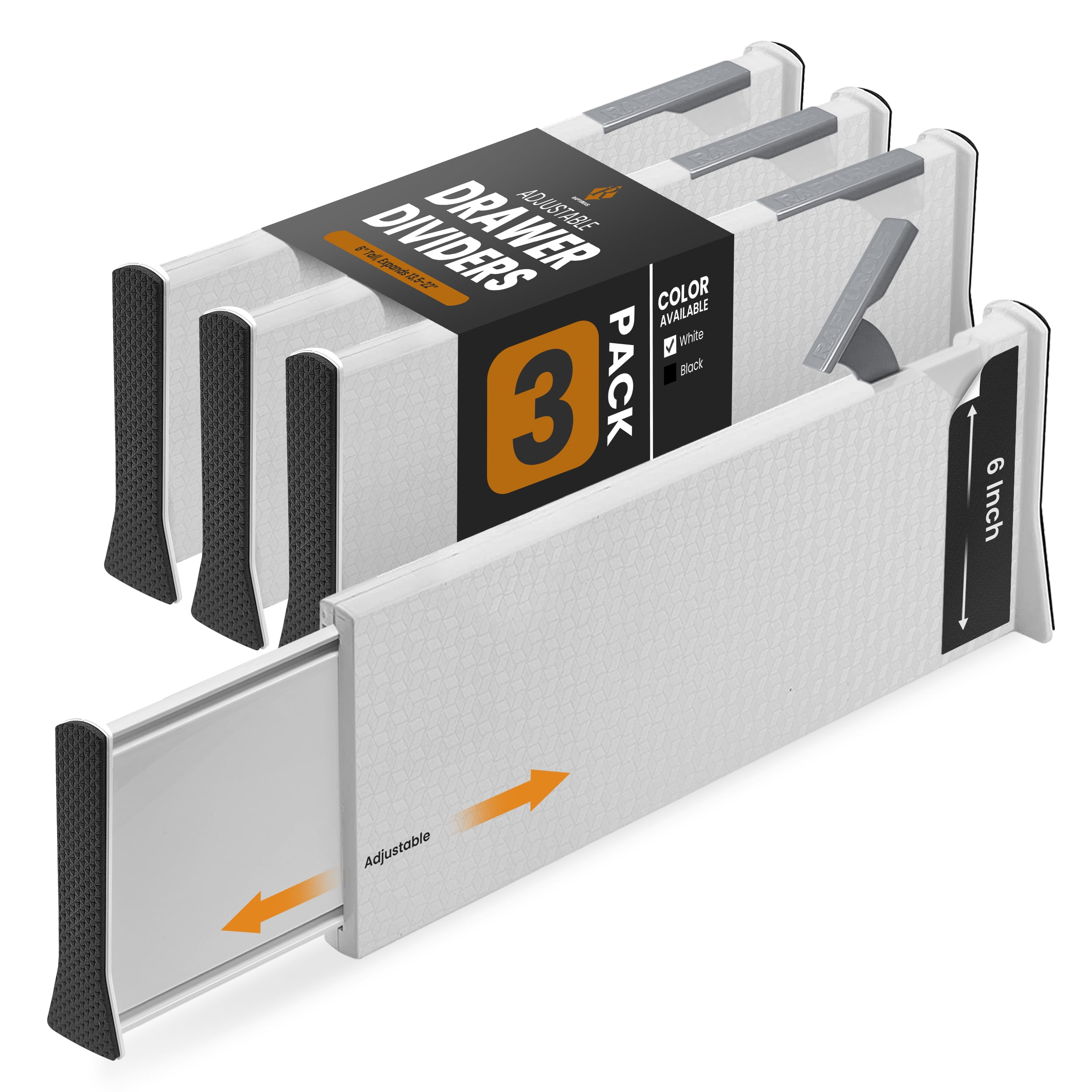 Deep Drawer Organizer by Rapturous 6 Inch High Expandable Dresser