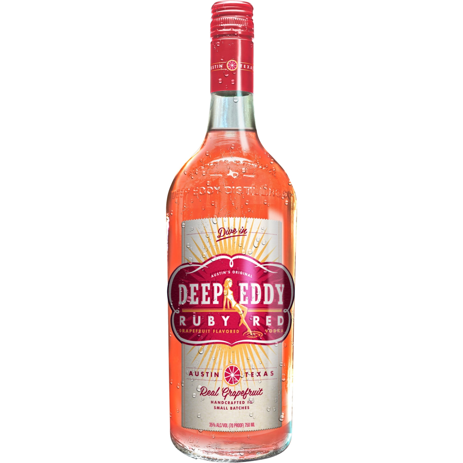 Deep Eddy Ruby Red Grapefruit Flavored Vodka, 750 ml Bottle, 35% ABV