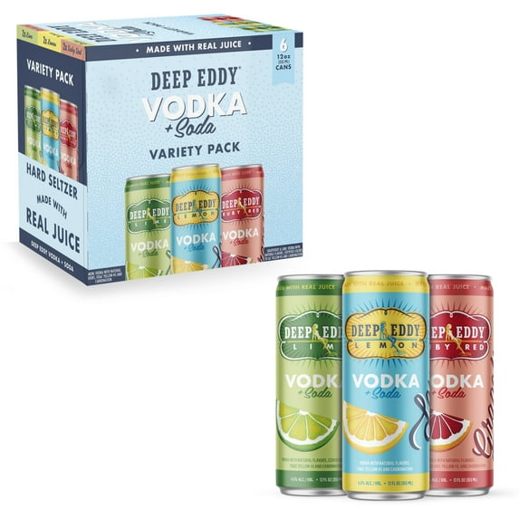 Deep Eddy Vodka, 6 Pack 355 ml Cans, 5% ABV