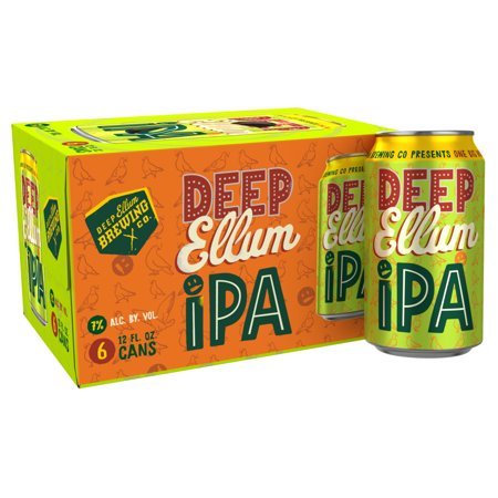 Deep Ellum Brewing Deep Ellum IPA Craft Beer, 12 fl oz, 6 Pack Cans, 7% ABV