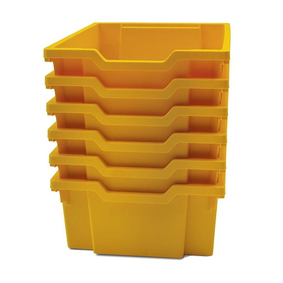 Deep F2 Tray, Sunshine Yellow, 12.3" x 16.8" x 5.9", Heavy Duty School, Industrial & Utility Bins, P