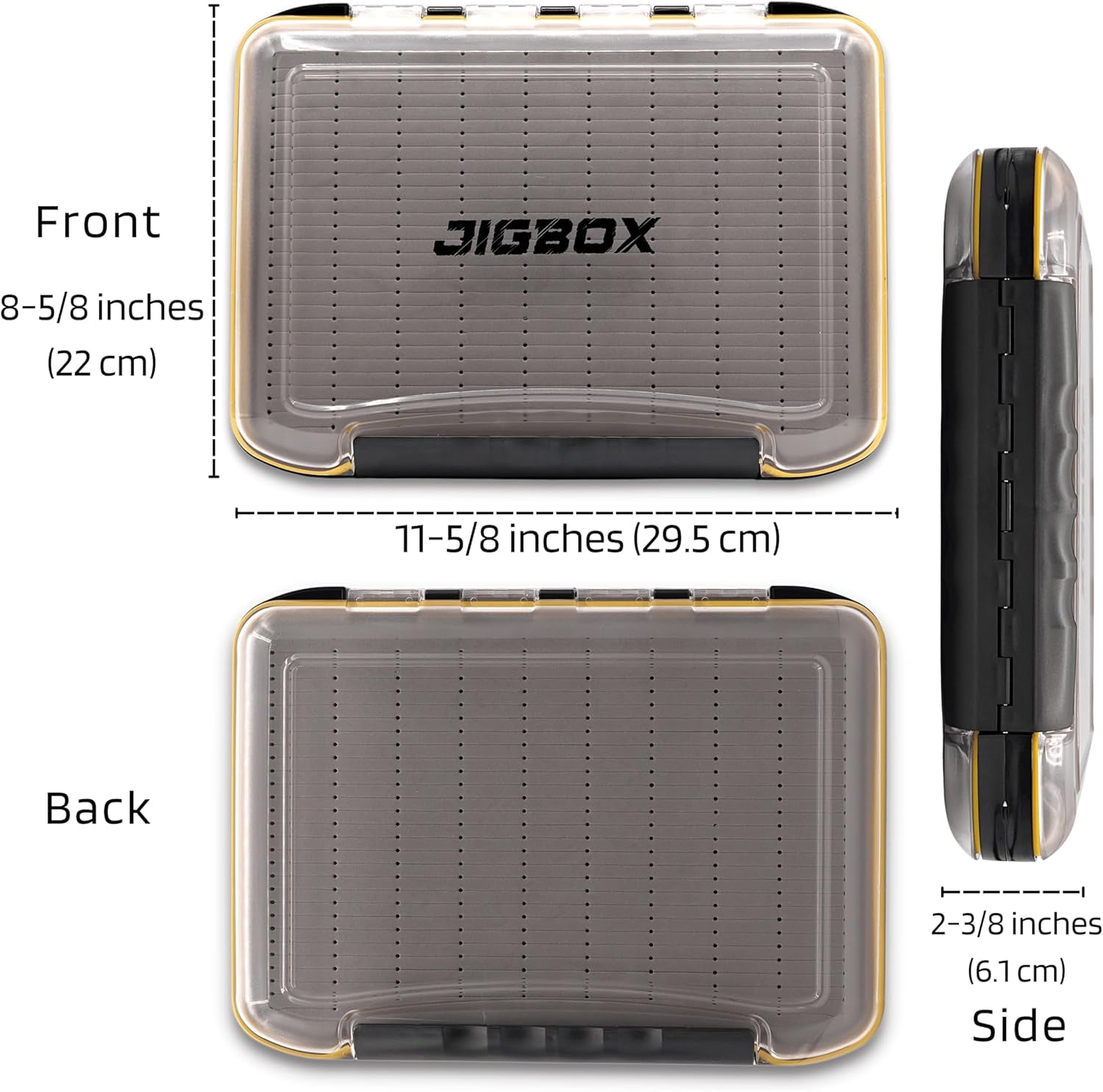 Deep Fishing Organizer Large Double Sided Waterproof Holds Larger Jigs Various Styles Heads Buck Tails Weed Jigs Swim Baits  and Tungsten