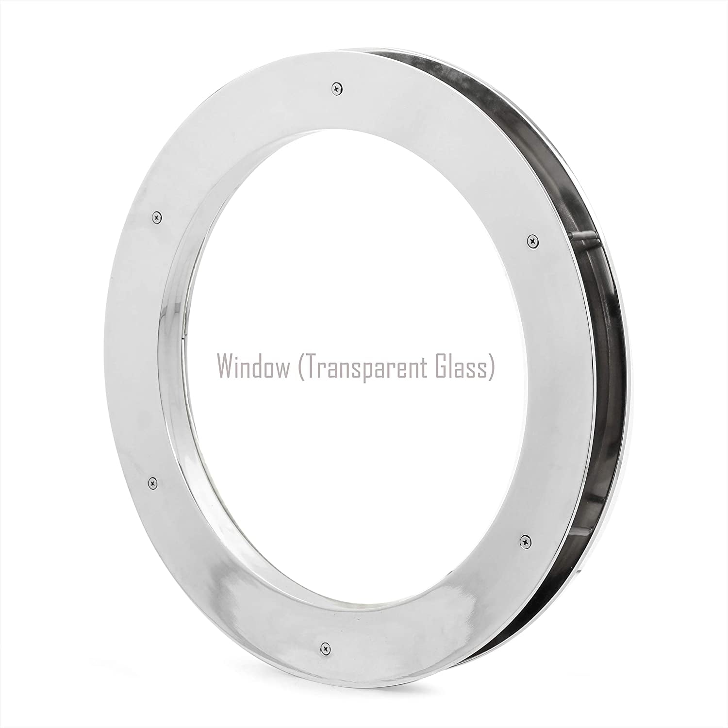 Deep Flange Nickel Premium Aluminum Premium Nautical Porthole Window with A Transparent Glass | Kitchen Home Decor Porthole Window | Nagina International (Brushed Nickel, 24 Inches)
