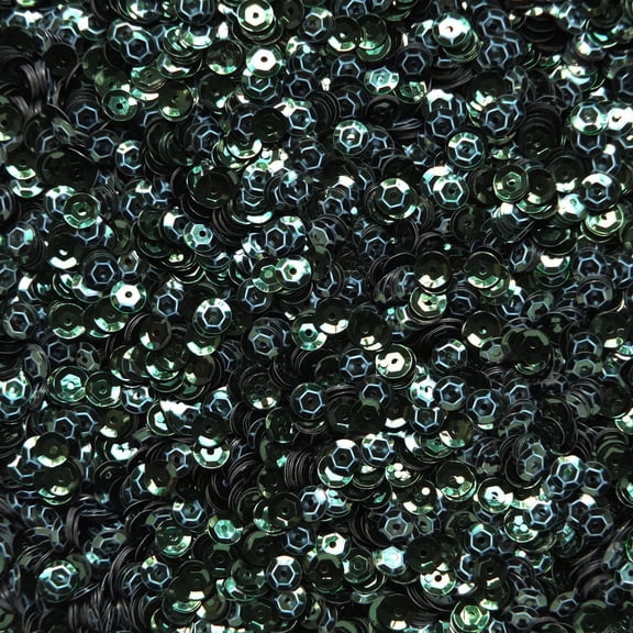 Deep Forest Green Cup Sequins 5mm Shiny Metallic Made in USA