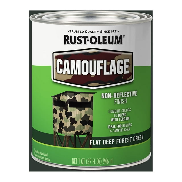 Deep Forest Green, RustOleum Specialty Camouflage Spray Paint Quart