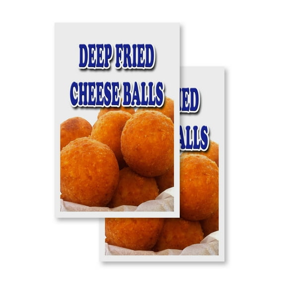 Deep Fried Cheese Balls (2-PACK) 24" x 36" Vinyl Decals | Sign Insert Peel & Stick Decals Stickers Window Signs
