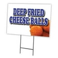 thumbnail image 1 of Deep Fried Cheese Balls 24" x 36" Yard Sign & Stake | Advertise Your Business | Stake Included Double Sided Image | Made in The USA, 1 of 3